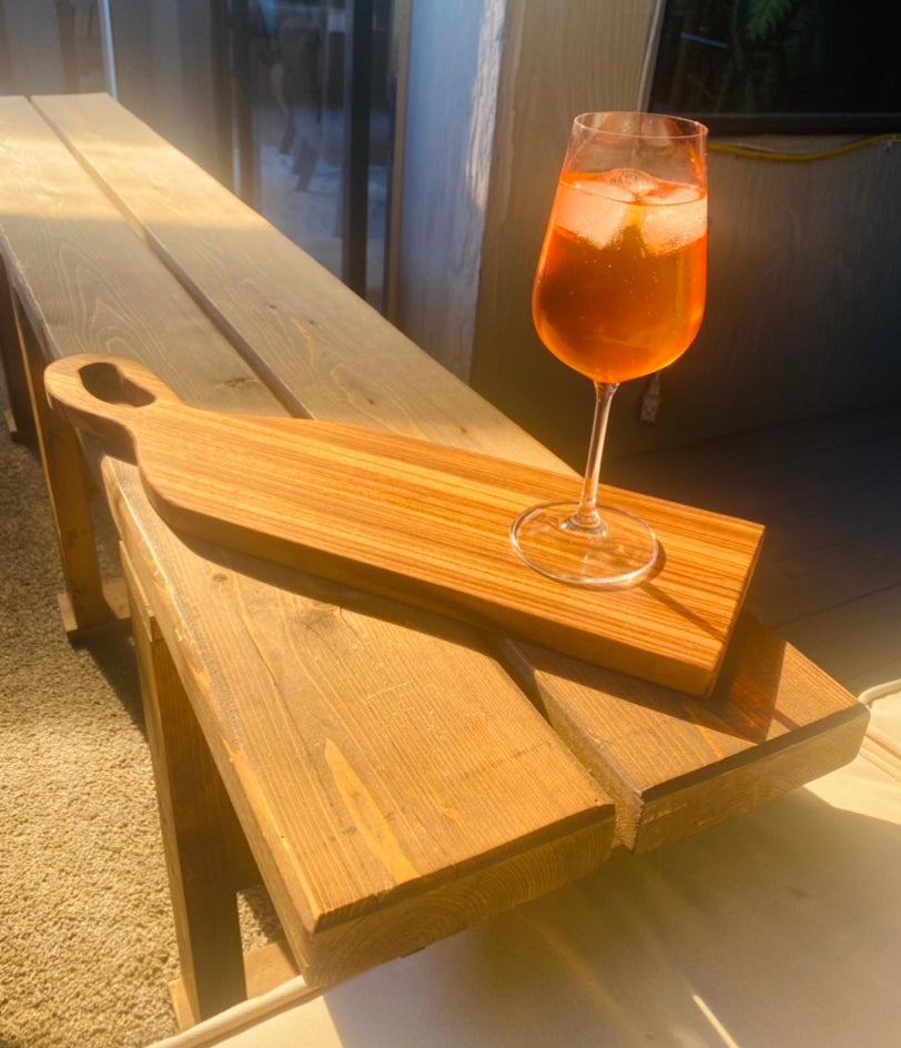 Zebrawood Charcuterie Board with Handle - 3/4"