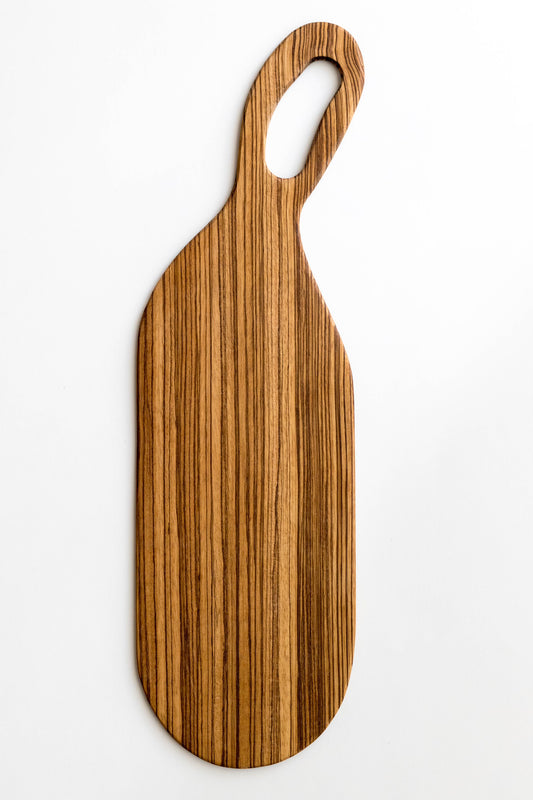 Zebrawood Ultra-thin Charcuterie Board with Handle - 1/4"