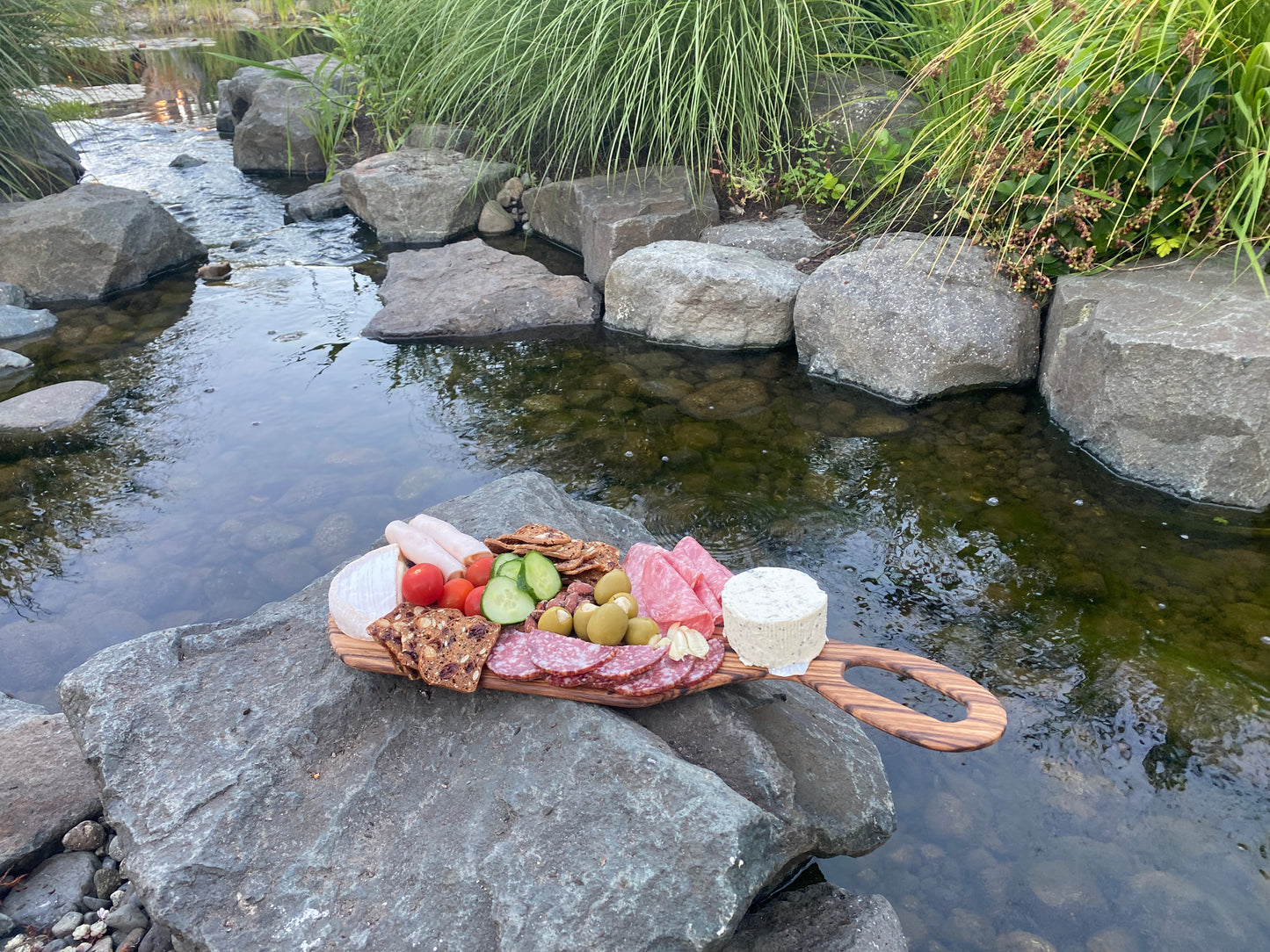 Zebrawood Ultra-thin Charcuterie Board with Handle - 1/4"